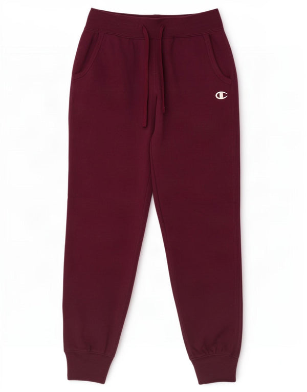 Champion Womens Tracksuit Trousers Joggers UK 10 Small Burgundy Cotton