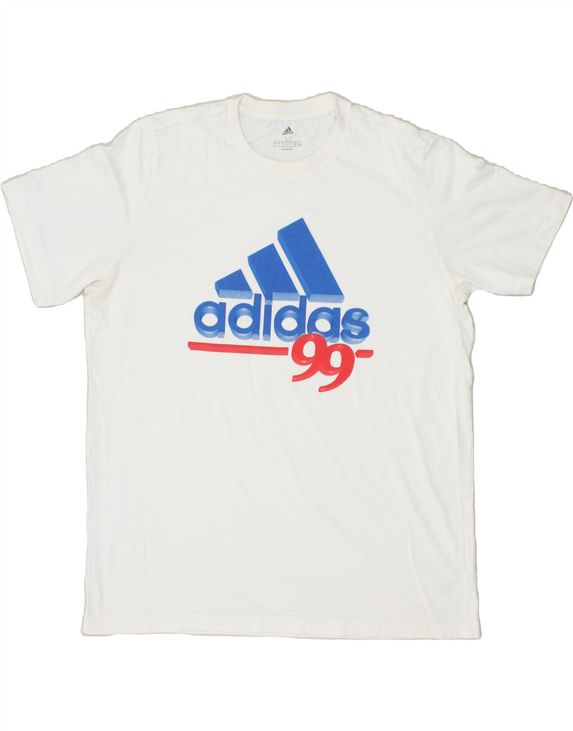 ADIDAS Mens Graphic T-Shirt Top Large White Cotton | Vintage Adidas | Thrift | Second-Hand Adidas | Used Clothing | Messina Hembry 