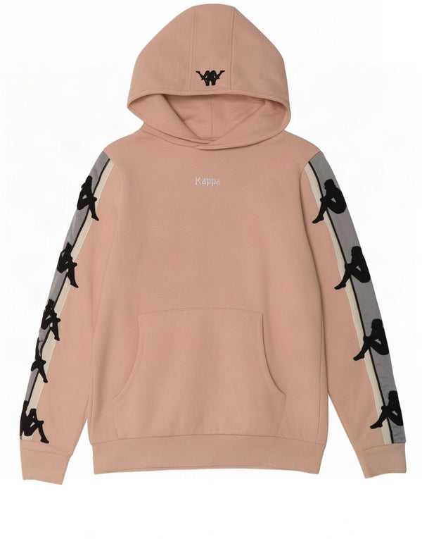 Kappa Mens Graphic Hoodie Jumper XS Pink Colourblock