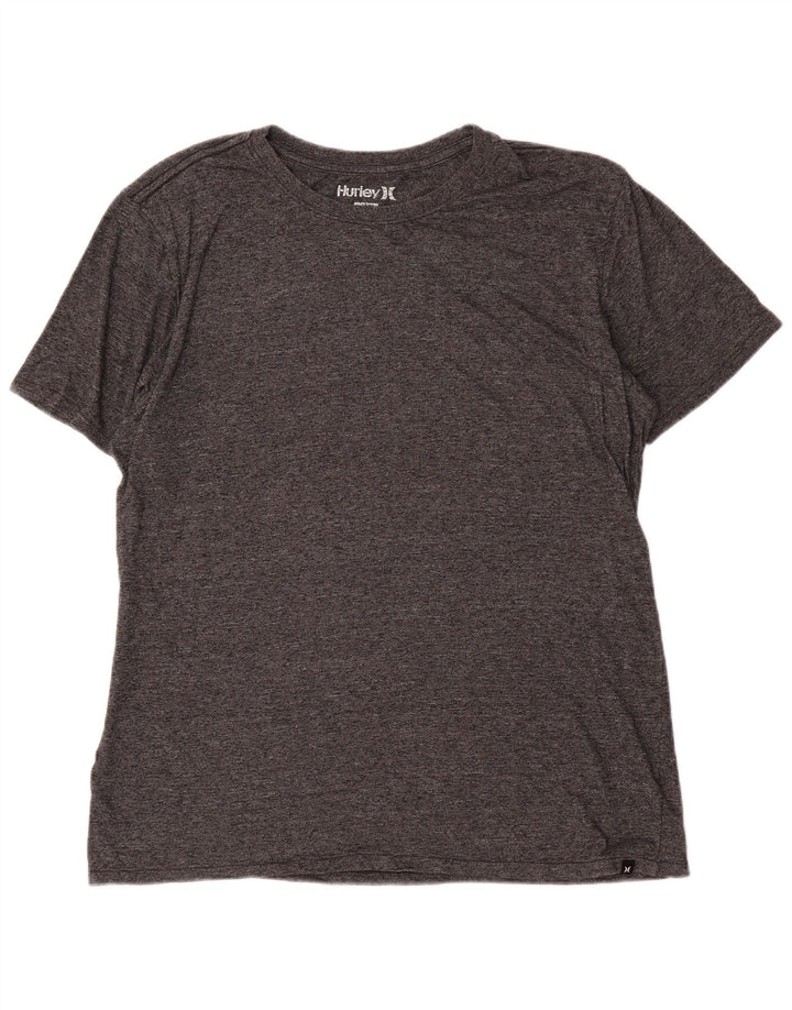 Hurley Mens T-Shirt Top Large Grey Flecked Polyester
