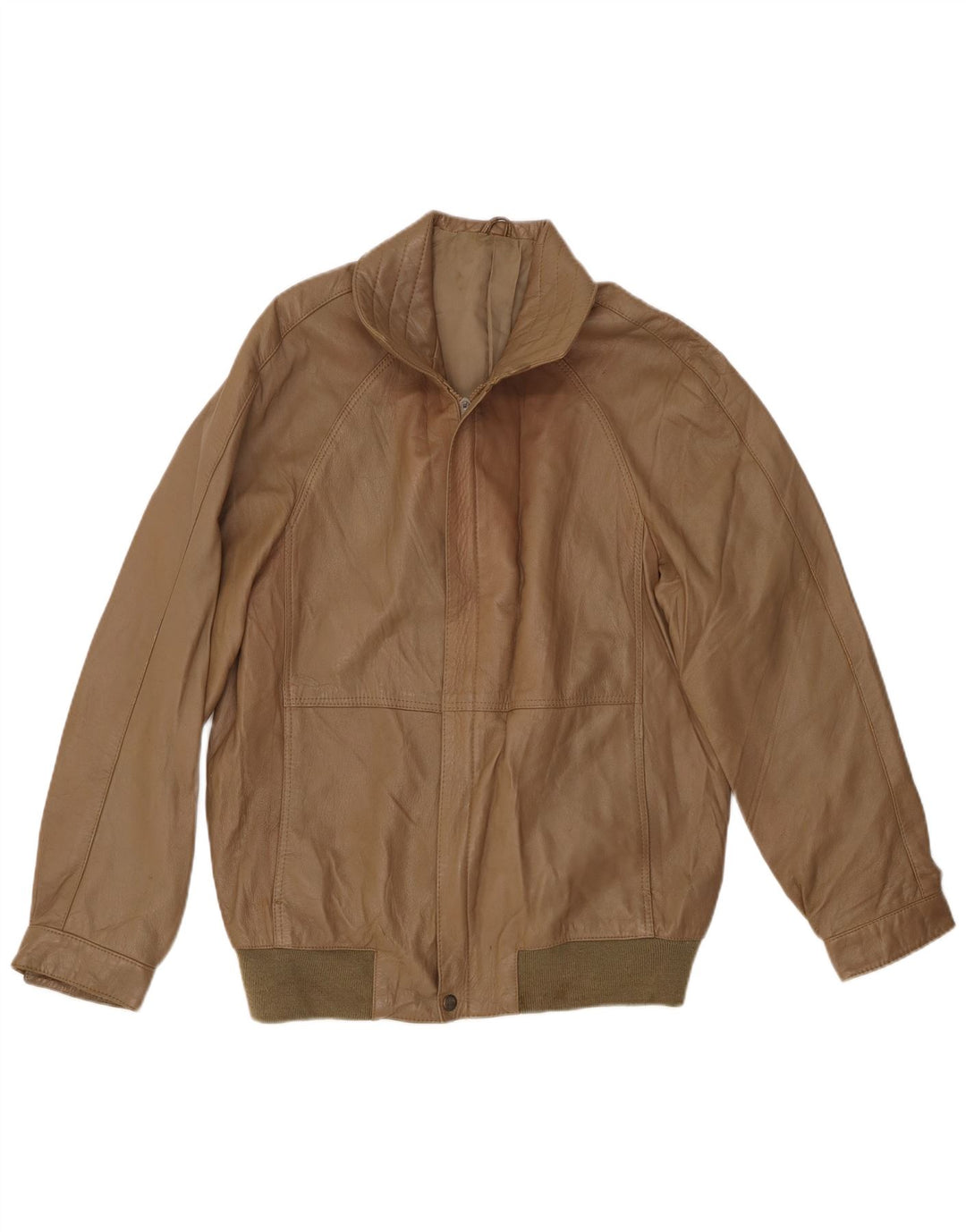VINTAGE Mens Leather Jacket UK 38 Medium Brown Leather