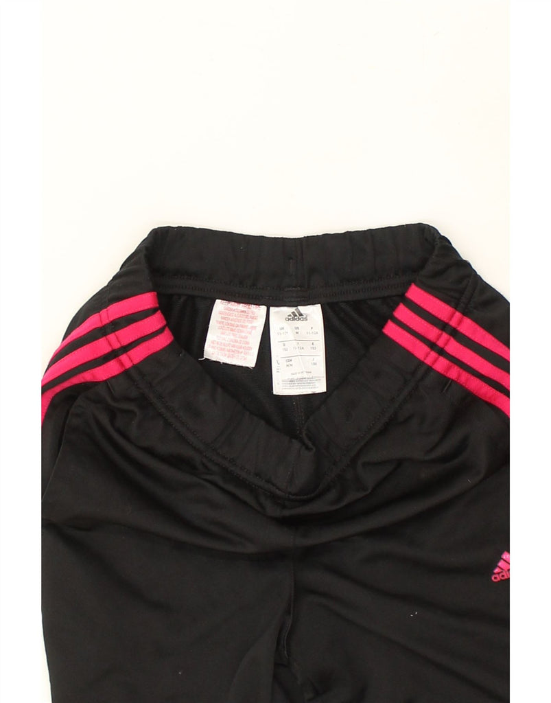 ADIDAS Girls Tracksuit Trousers Joggers 11-12 Years Black Polyester | Vintage Adidas | Thrift | Second-Hand Adidas | Used Clothing | Messina Hembry 