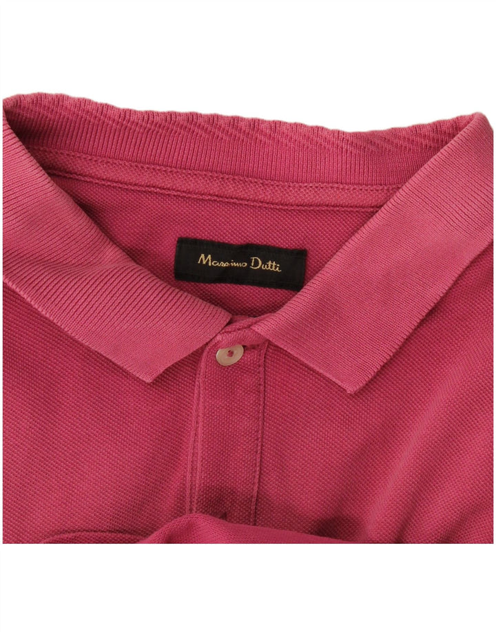 Massimo Dutti Mens Polo Shirt Medium Pink