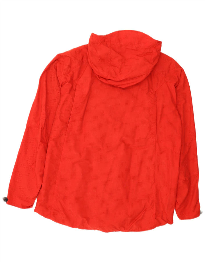 Nike Mens Hooded Rain Jacket UK 42/44 Large Red Geometric Nylon