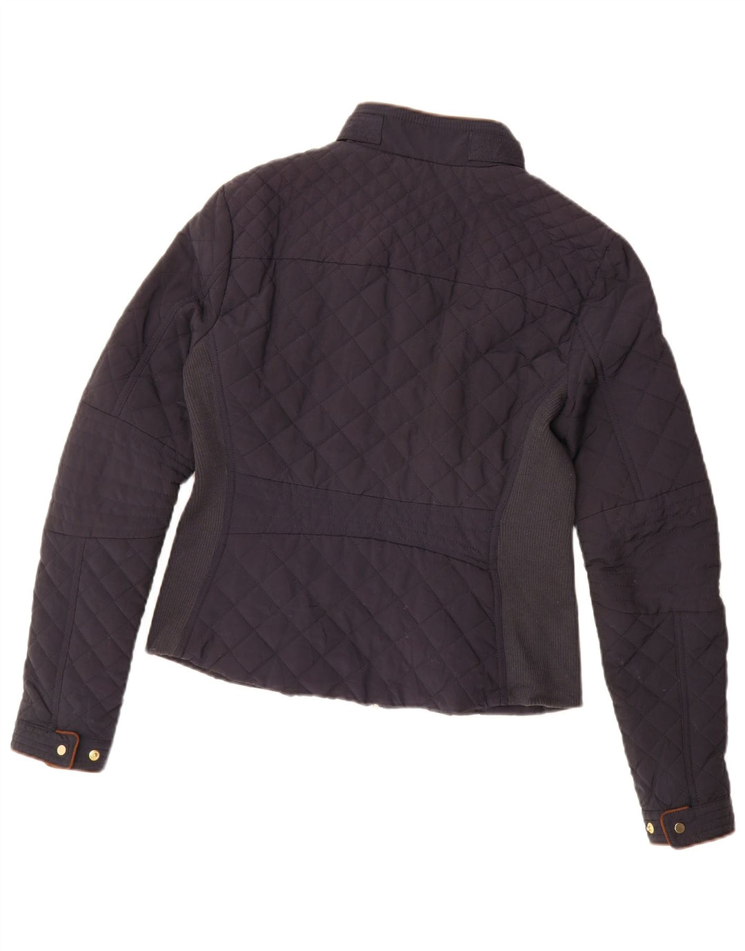 Zara Womens Quilted Jacket UK 14 Medium Navy Blue Colourblock