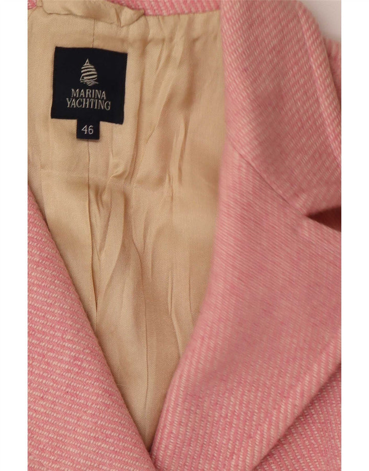 Marina Yachting Womens Overcoat IT 46 Large Pink Wool