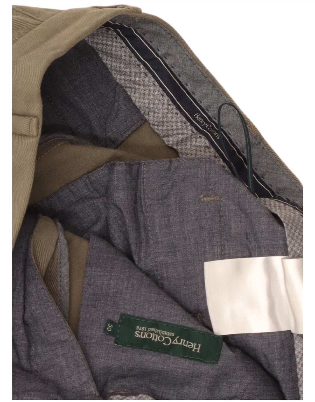 HENRY COTTONS Mens Straight Chino Trousers IT 50 Large W34 L29 Beige