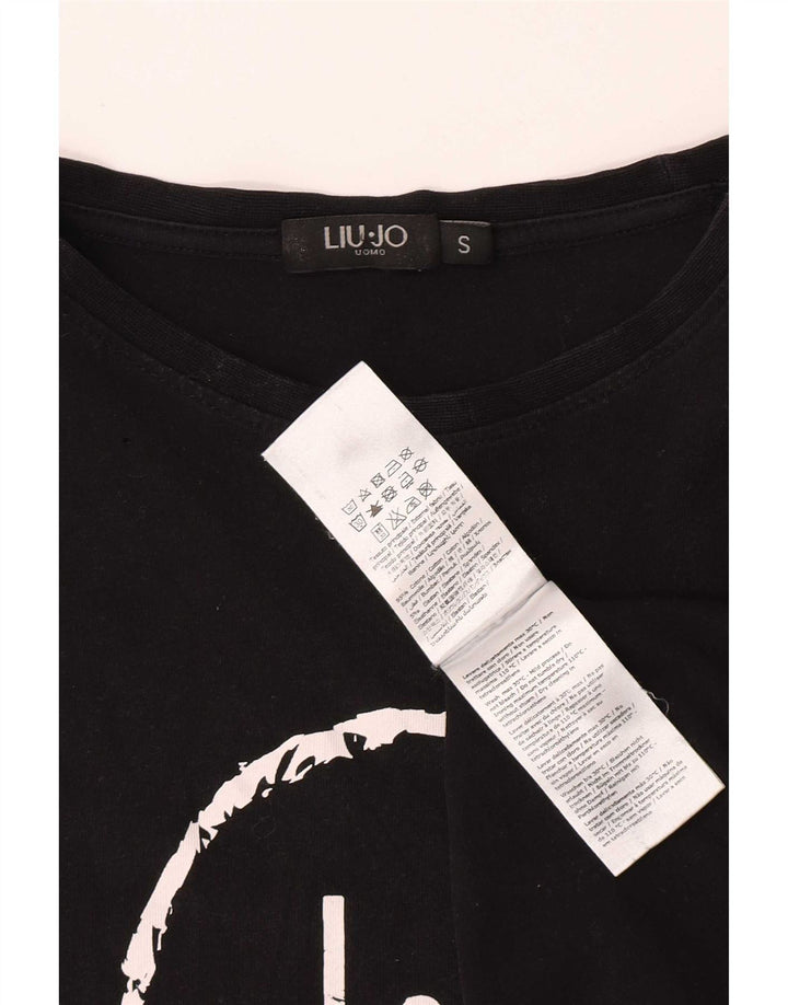Liu Jo Mens Graphic T-Shirt Top Small Black Cotton