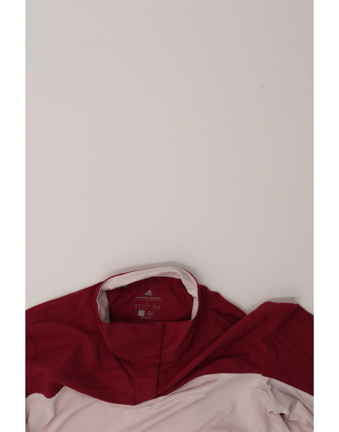 ADIDAS Womens Button Neck Sweatshirt Jumper UK 16 Large Pink Colourblock Vintage Adidas and Second-Hand Adidas from Messina Hembry 