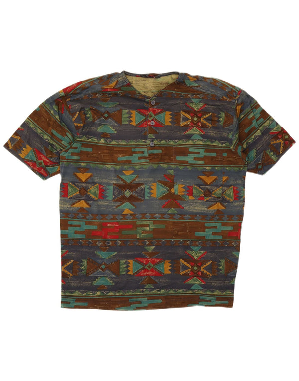 Paul & Shark Mens T-Shirt Top Large Multicoloured Geometric