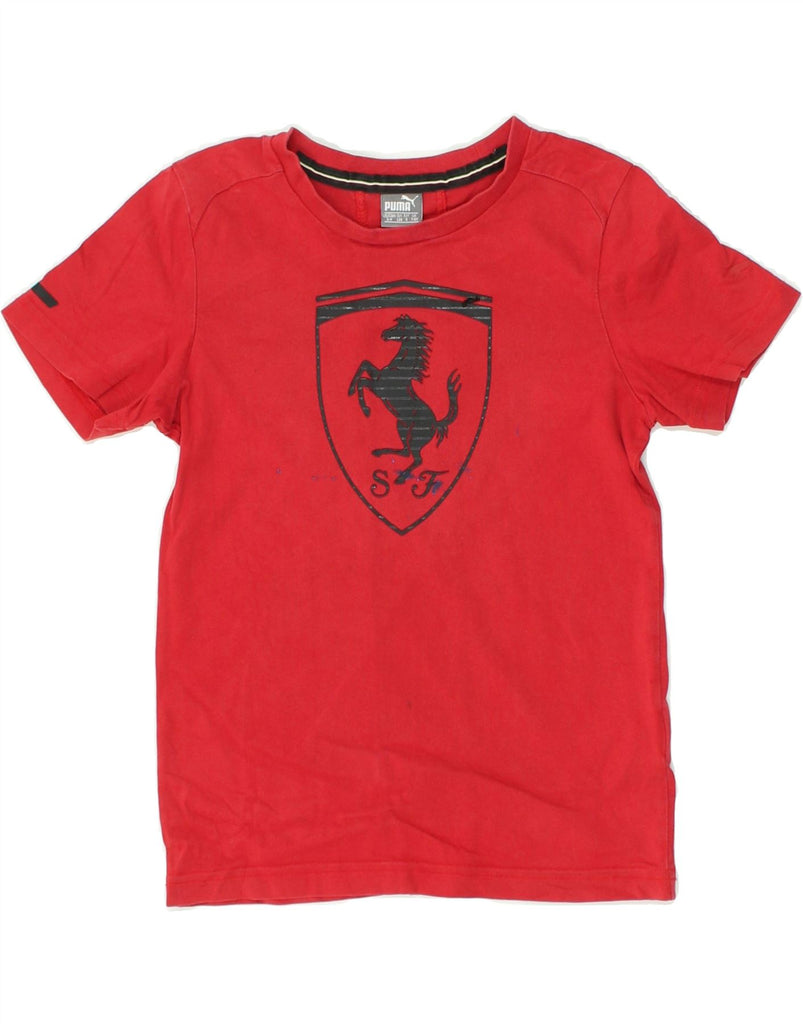 PUMA Boys Graphic T-Shirt Top 7-8 Years Red Cotton | Vintage Puma | Thrift | Second-Hand Puma | Used Clothing | Messina Hembry 