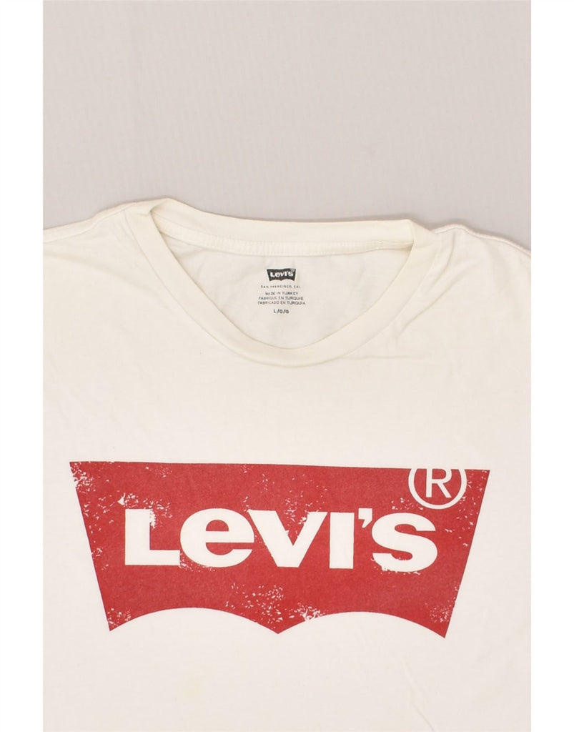 LEVI'S Mens Slim Graphic T-Shirt Top Large White Cotton | Vintage Levi's | Thrift | Second-Hand Levi's | Used Clothing | Messina Hembry 