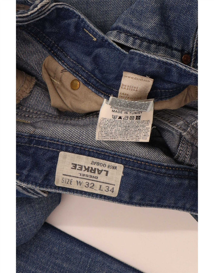 Diesel Mens Larkee Straight Jeans W32 L34 Blue Cotton