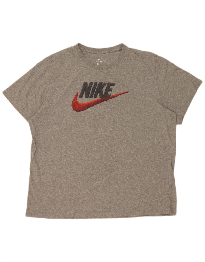 Nike Mens Graphic T-Shirt Top 2XL Grey Flecked