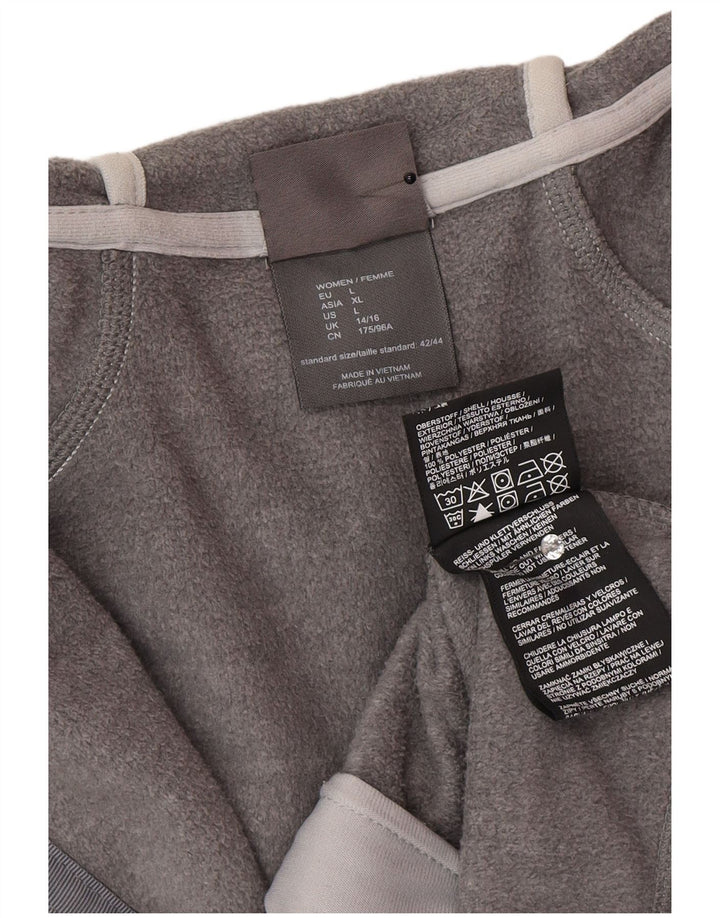 Jack Wolfskin Womens Zip Hoodie Sweater UK 14/16 Large Grey Polyester