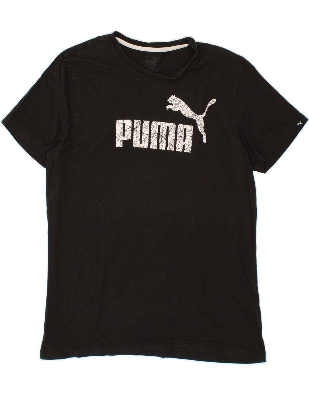 PUMA Mens Graphic T-Shirt Top XL Black Cotton Vintage Puma and Second-Hand Puma from Messina Hembry 