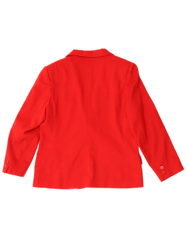 Alba Fornari Womens 2 Button Blazer Jacket IT 46 Large Red Wool