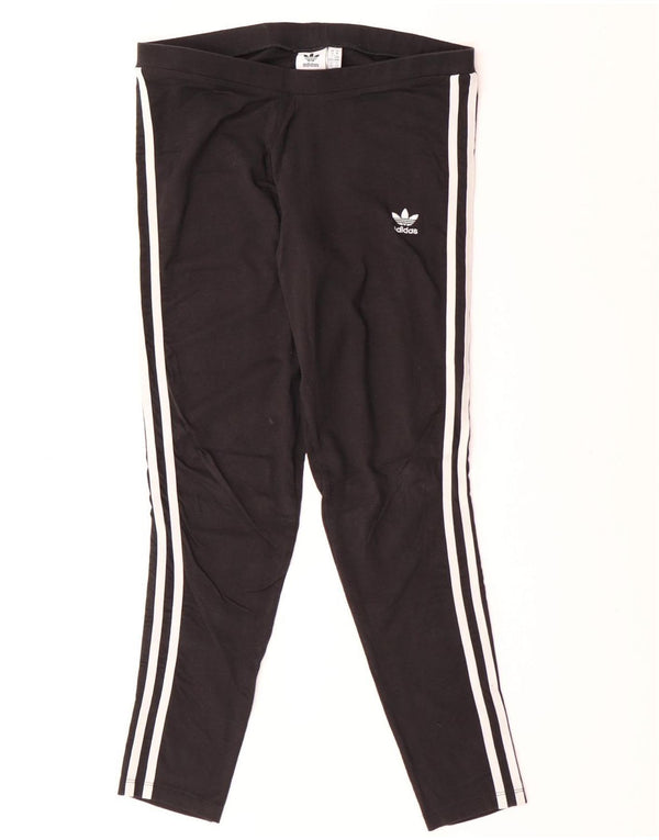 Adidas Womens Leggings UK 14 Medium  Black Cotton
