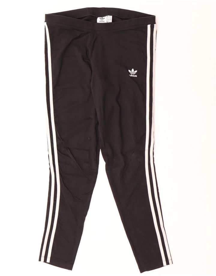 Adidas Womens Leggings UK 14 Medium  Black Cotton