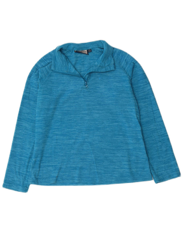 Mountain Warehouse Womens Zip Neck Fleece Jumper UK 14 Large Blue Flecked