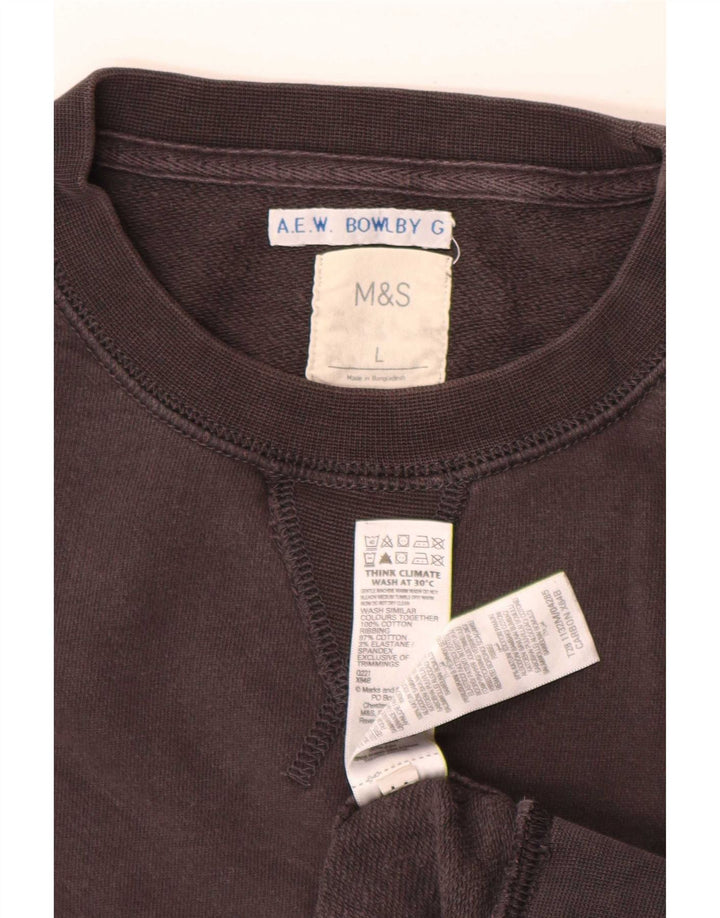 Marks & Spencer Mens Sweatshirt Jumper Large Grey Cotton