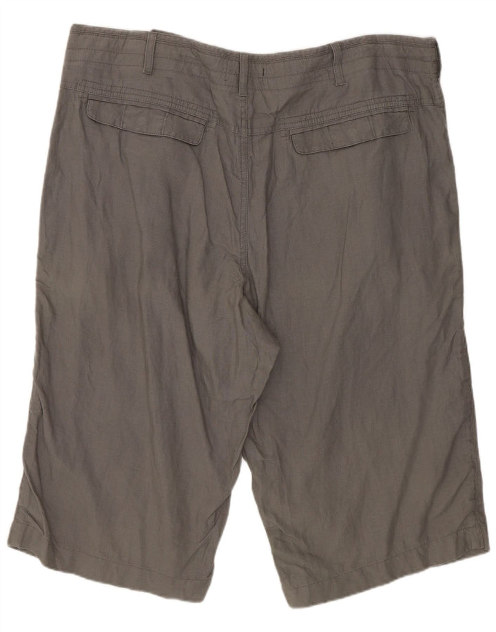 Marks & Spencer Mens Chino Shorts W38 XL Grey Linen