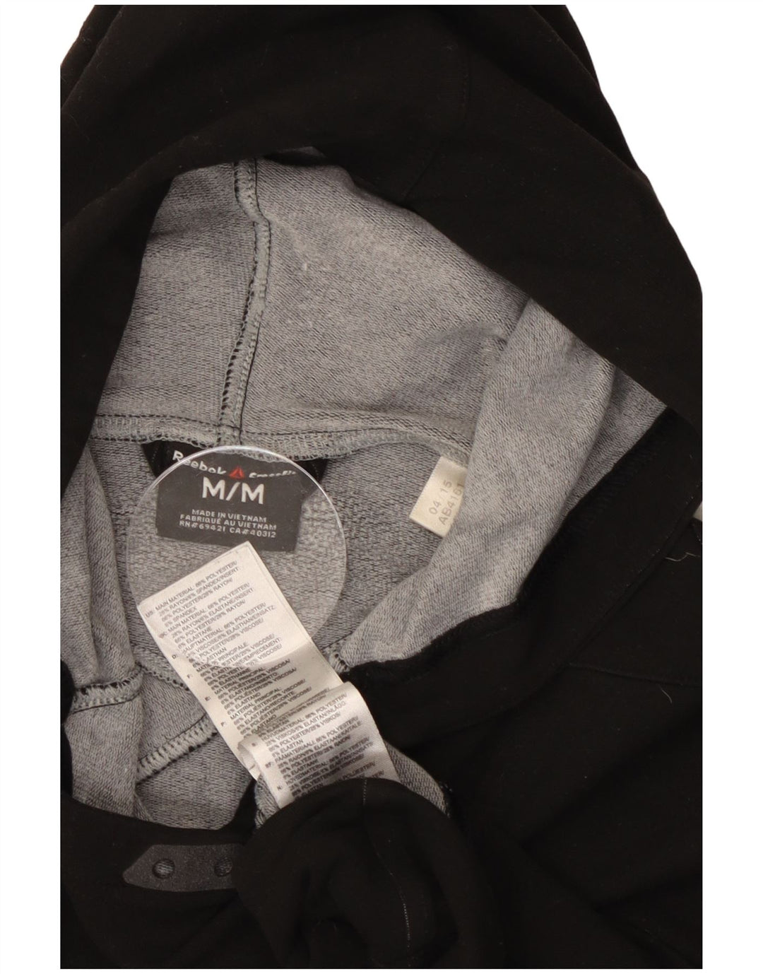 Reebok Mens Graphic Hoodie Jumper Medium Black Polyester