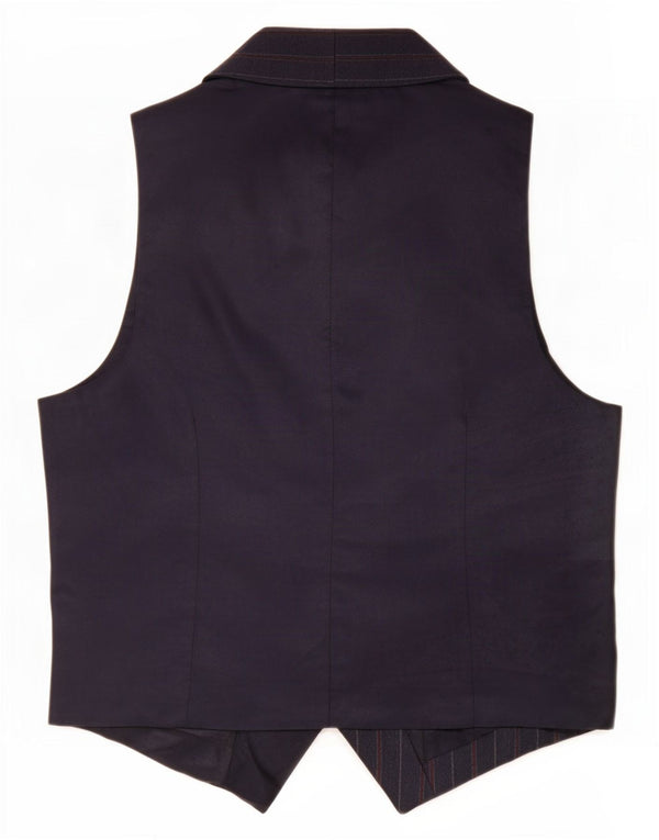 Vintage Mens Waistcoat IT 50 Large Navy Blue Pinstripe