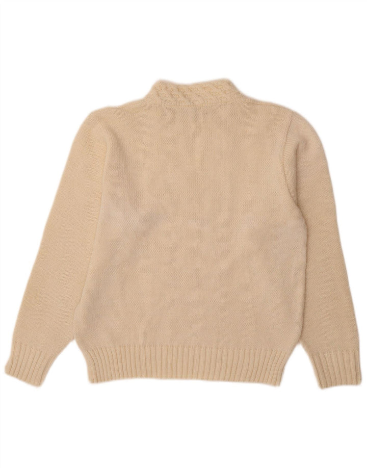VINTAGE Womens Turtle Neck Jumper Sweater UK 16 Large Off White