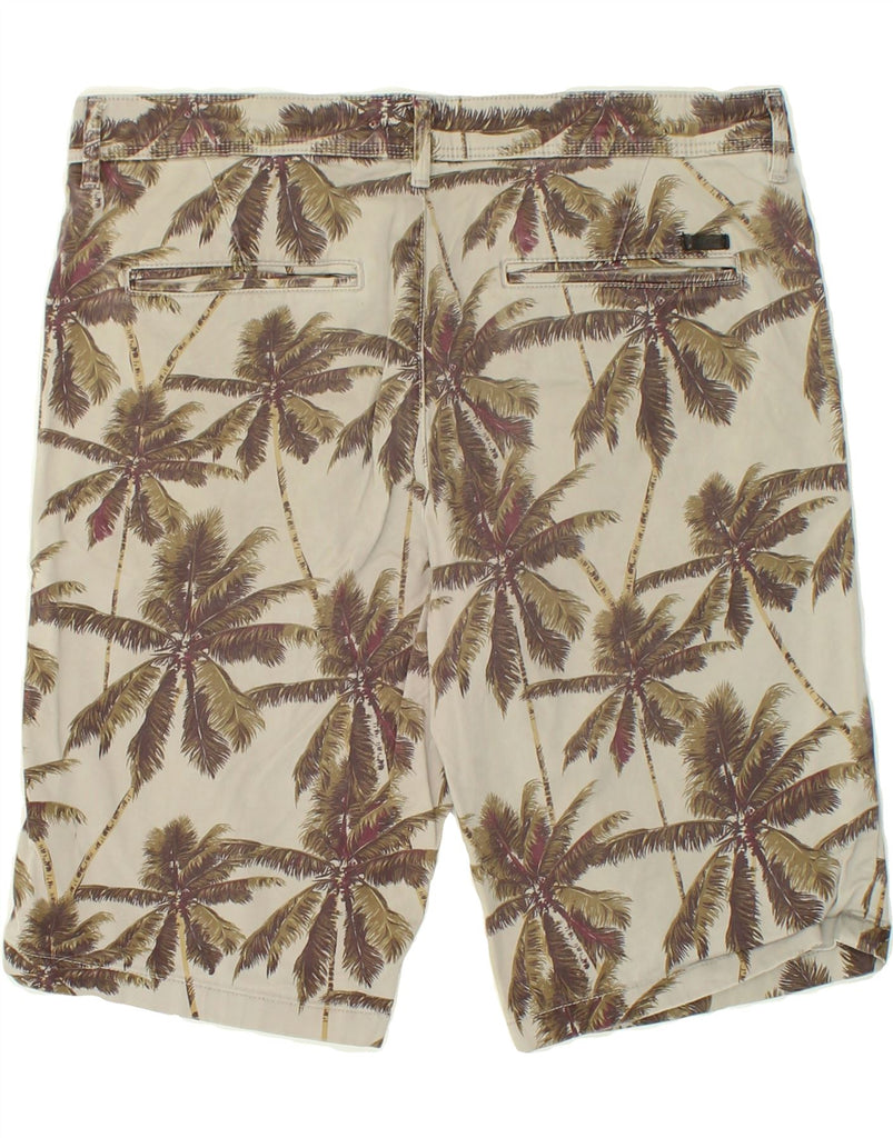 JACK & JONES Mens Regular Chino Shorts Medium W34  Beige Floral Cotton | Vintage Jack & Jones | Thrift | Second-Hand Jack & Jones | Used Clothing | Messina Hembry 