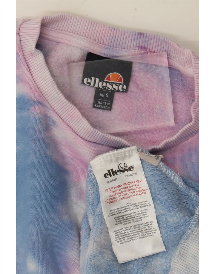 Ellesse Mens Sweatshirt Jumper Small Multicoloured Tie Dye Cotton