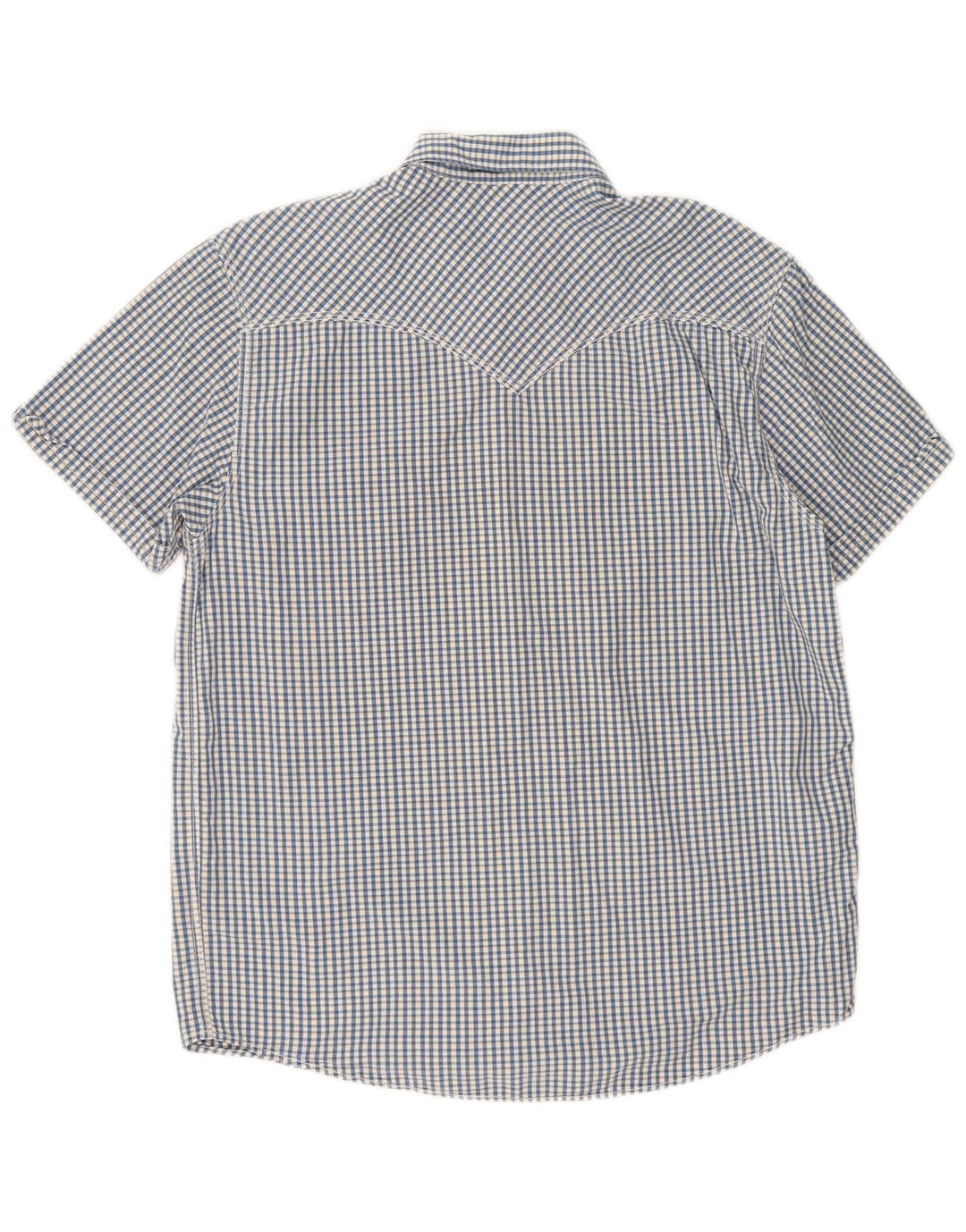Levi's Mens Short Sleeve Standard Fit Shirt Large Blue Gingham Cotton