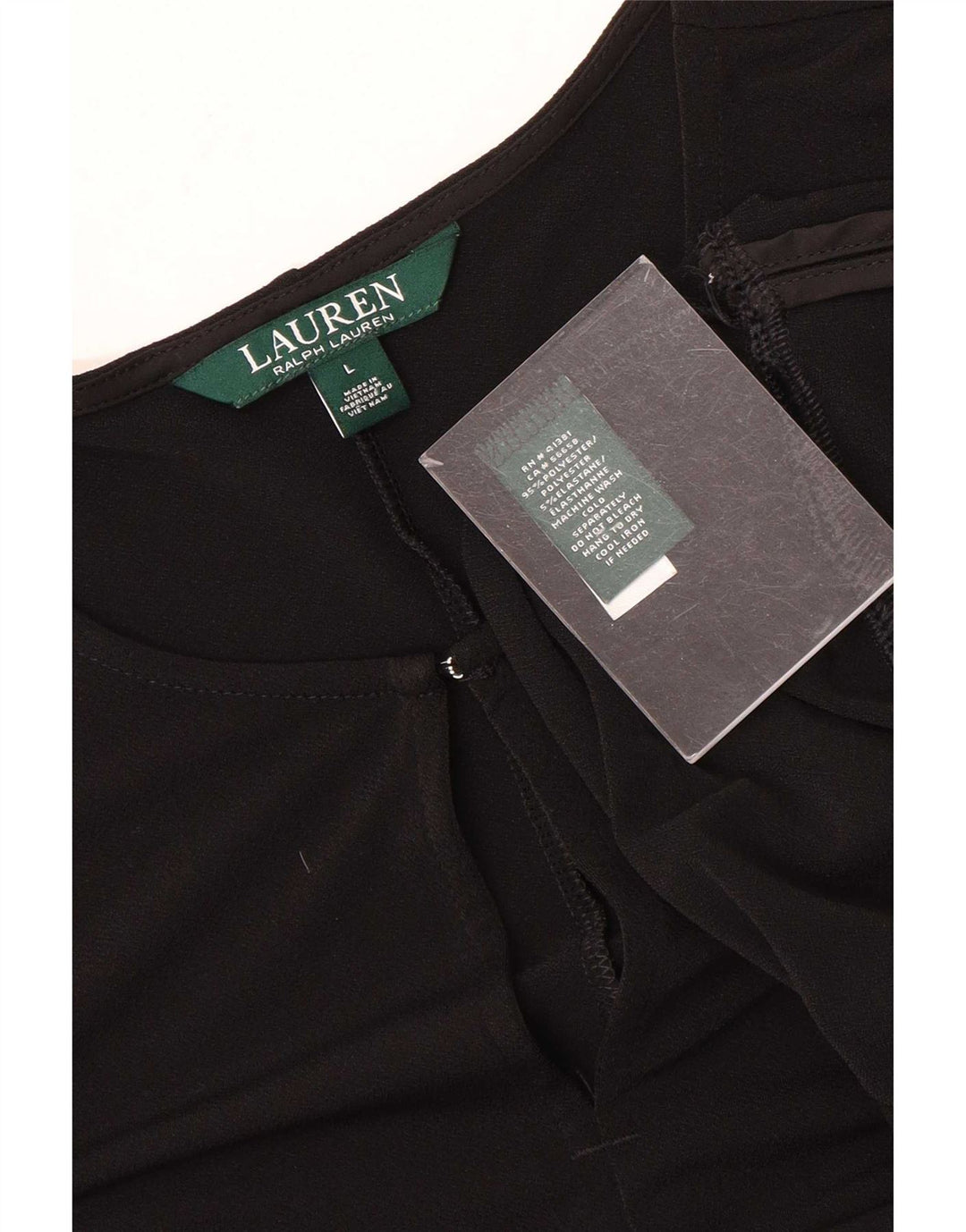 Ralph Lauren Womens 3/4 Sleeve Tunic Top UK 16 Large Black Polyester