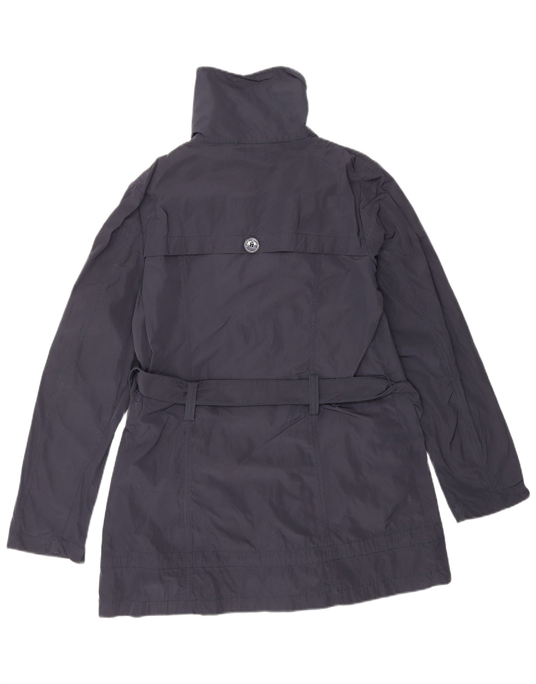 ARMANI JEANS Womens Trench Coat US 6 Medium Navy Blue Polyester