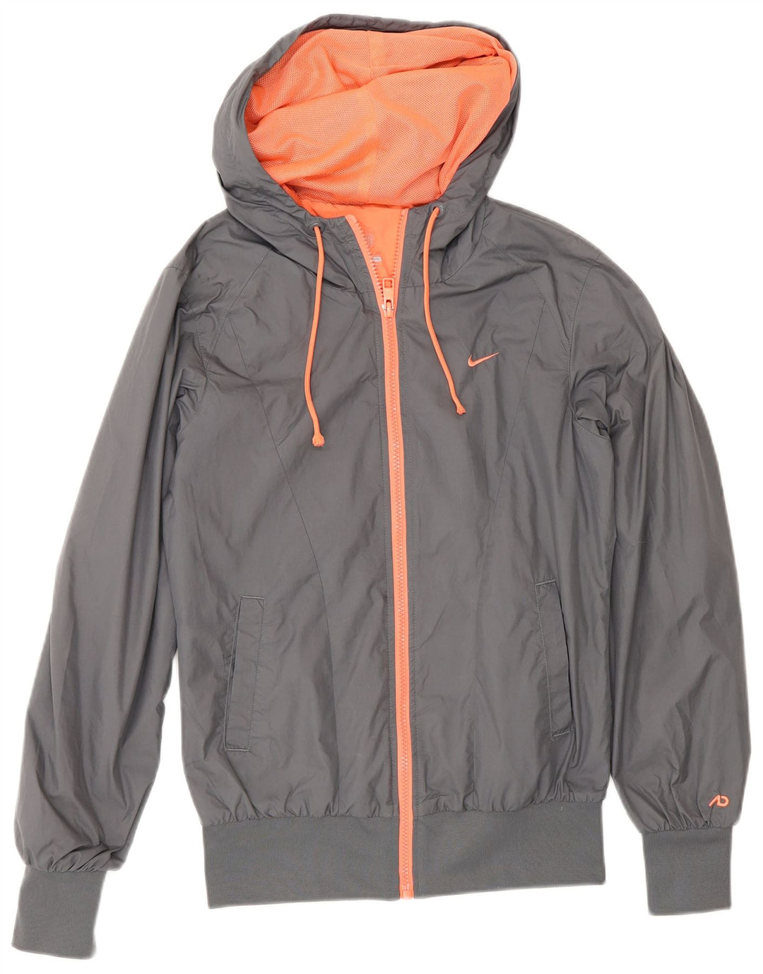 Nike Womens Hooded Rain Jacket UK 10 Small Grey Polyester Sports