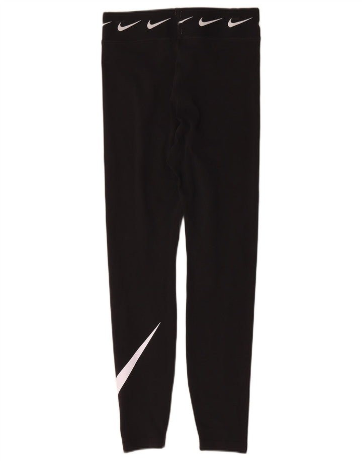 Nike Womens Graphic Leggings UK 8 Small Black Cotton