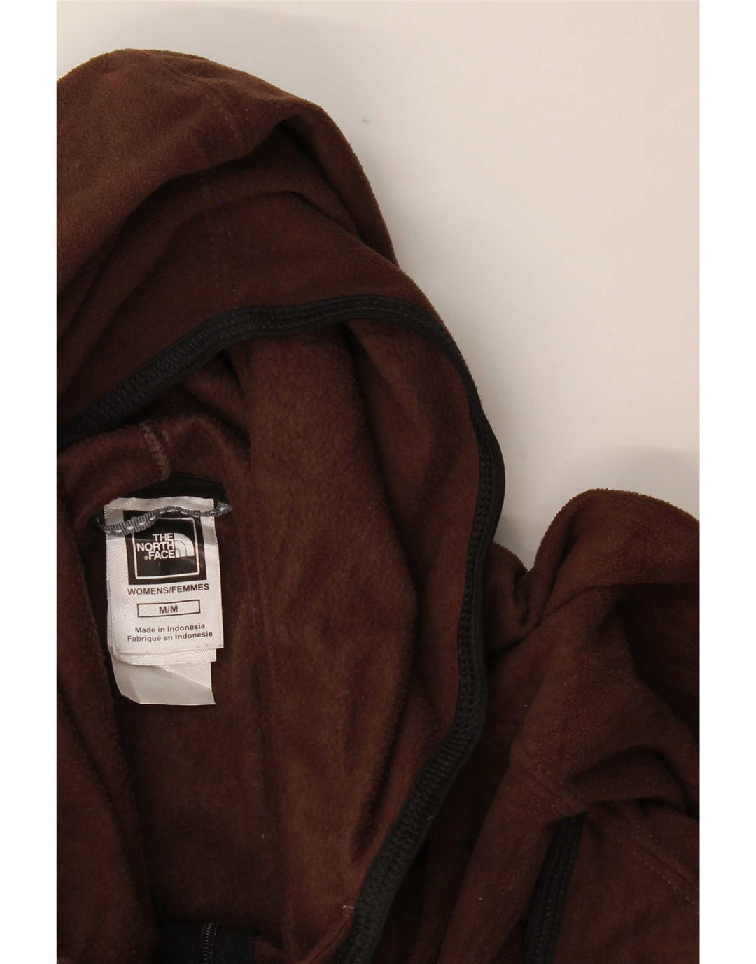 The North Face Womens Hooded Fleece Jacket UK 12 Medium Brown Polyester
