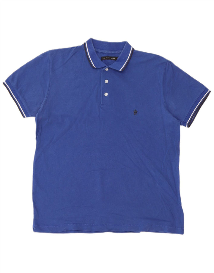French Connection Mens Polo Shirt Medium Blue Cotton