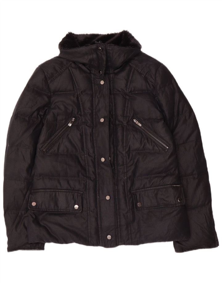 Zara Womens Padded Jacket UK 14 Large Black Acrylic