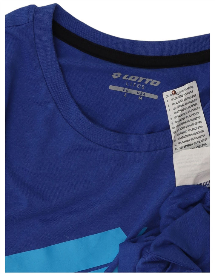 LOTTO Mens Graphic T-Shirt Top Large Blue Cotton