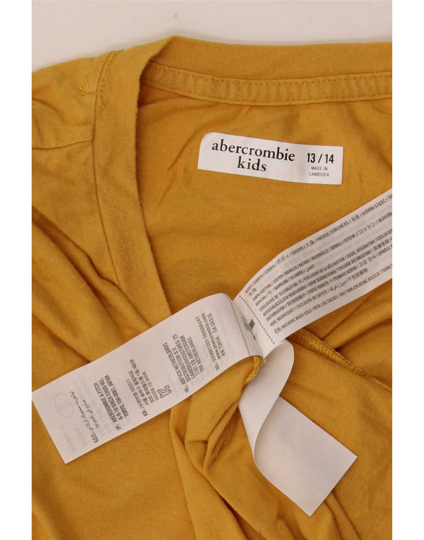 Abercrombie & Fitch Boys Graphic T-Shirt Top 13-14 Years Yellow Cotton