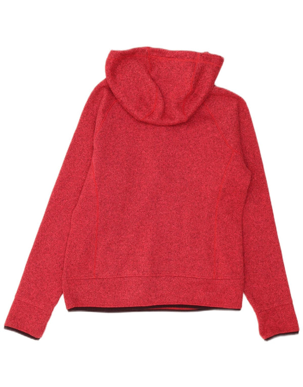 The North Face Womens Oversized Zip Neck Hoodie Jumper UK 6 XS Red Flecked