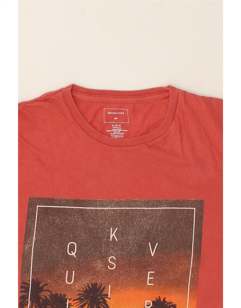 QUIKSILVER Mens Regular Fit Graphic T-Shirt Top Medium Red Cotton | Vintage Quiksilver | Thrift | Second-Hand Quiksilver | Used Clothing | Messina Hembry 