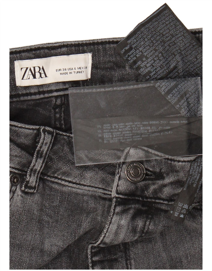 ZARA Womens High Waist Skinny Jeans EU 38 Small W28 L27 Grey Cotton
