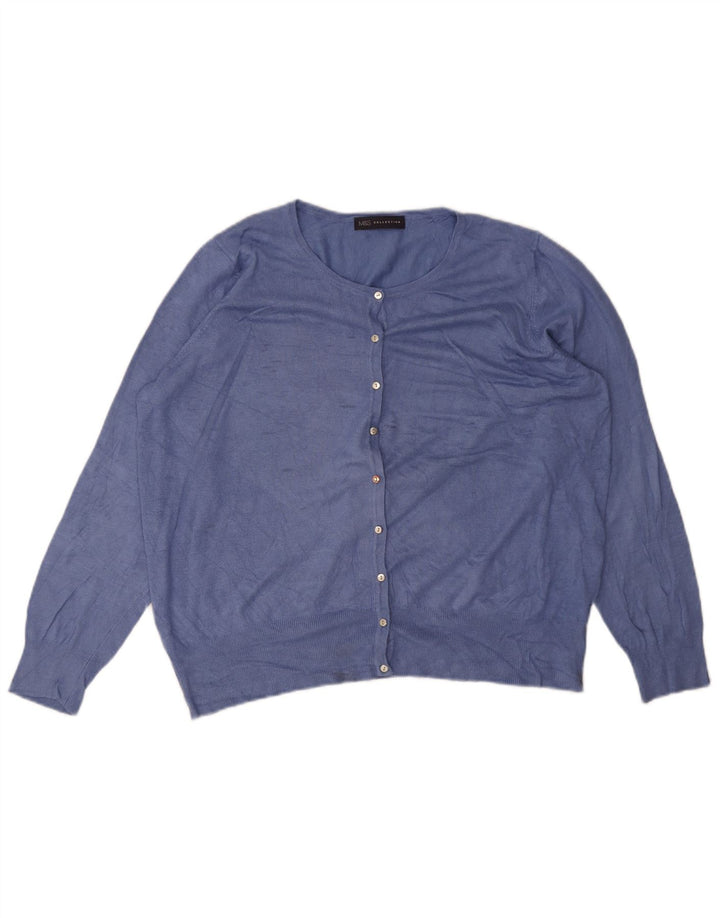 Marks & Spencer Womens Cardigan Sweater UK 20 2XL Blue Viscose