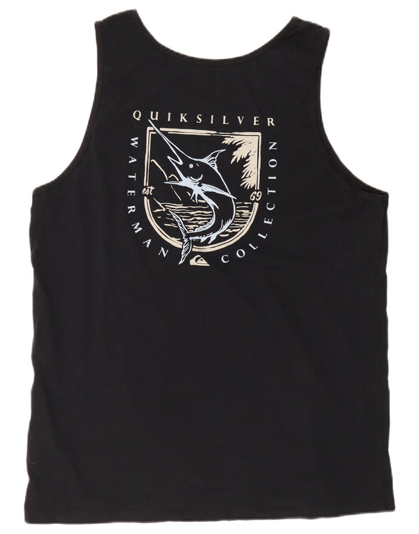 Quiksilver Mens Graphic Vest Top XL Black Cotton