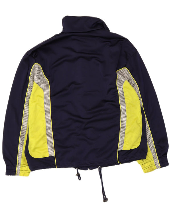Diadora Mens Tracksuit Top Jacket UK 32 2XS Navy Blue Colourblock Polyester