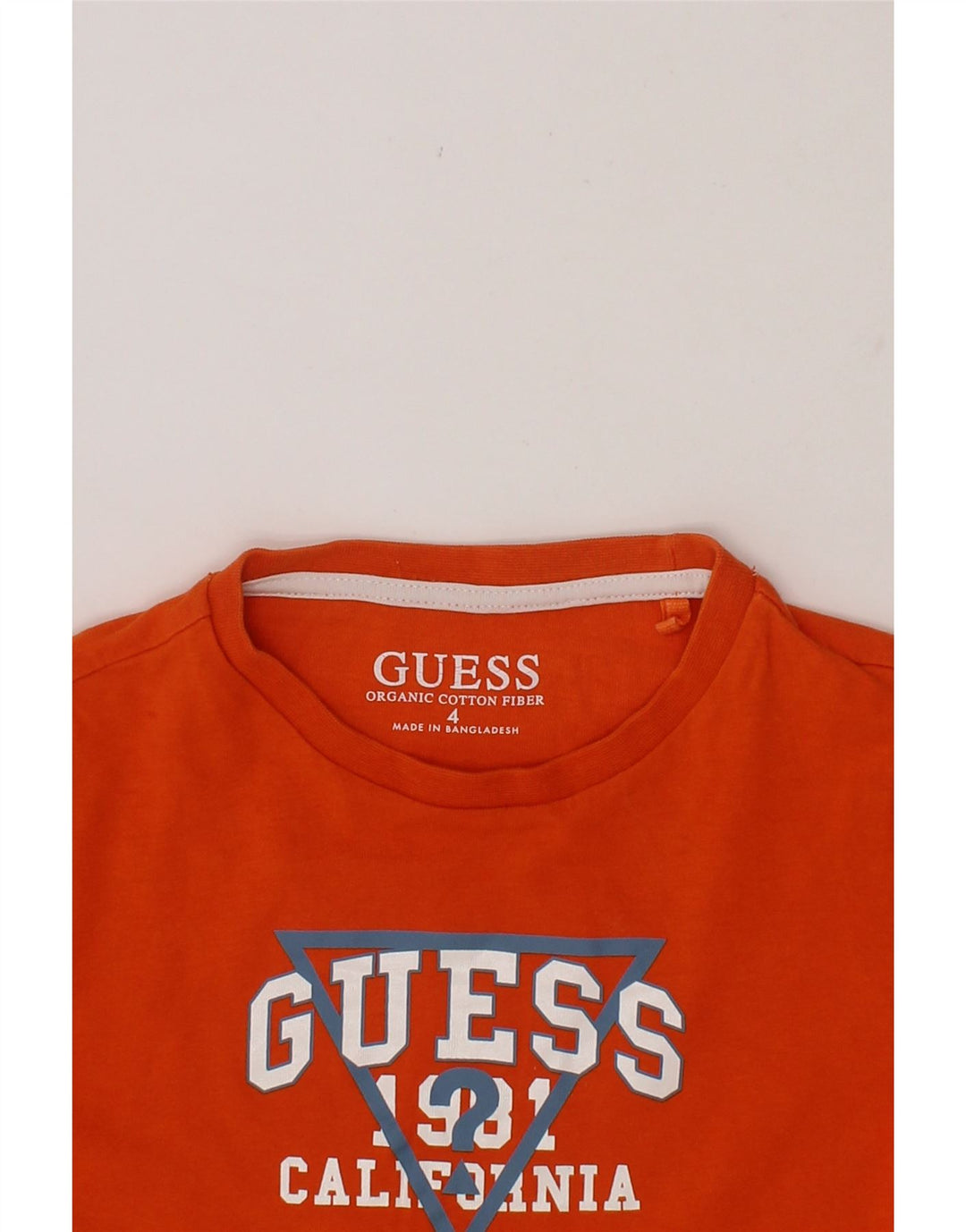 GUESS Boys Graphic T-Shirt Top 3-4 Years Orange Cotton Vintage Guess and Second-Hand Guess from Messina Hembry 