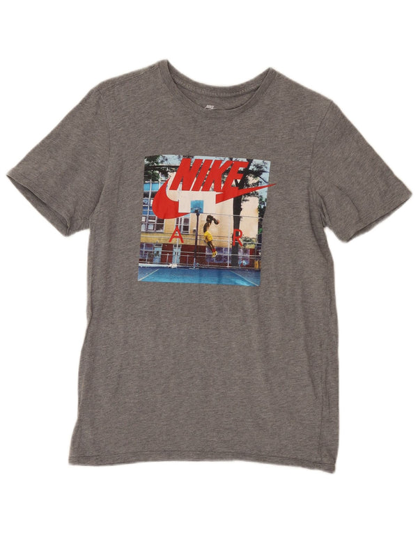 Nike Mens Athletic Cut Graphic T-Shirt Top Small Grey Flecked