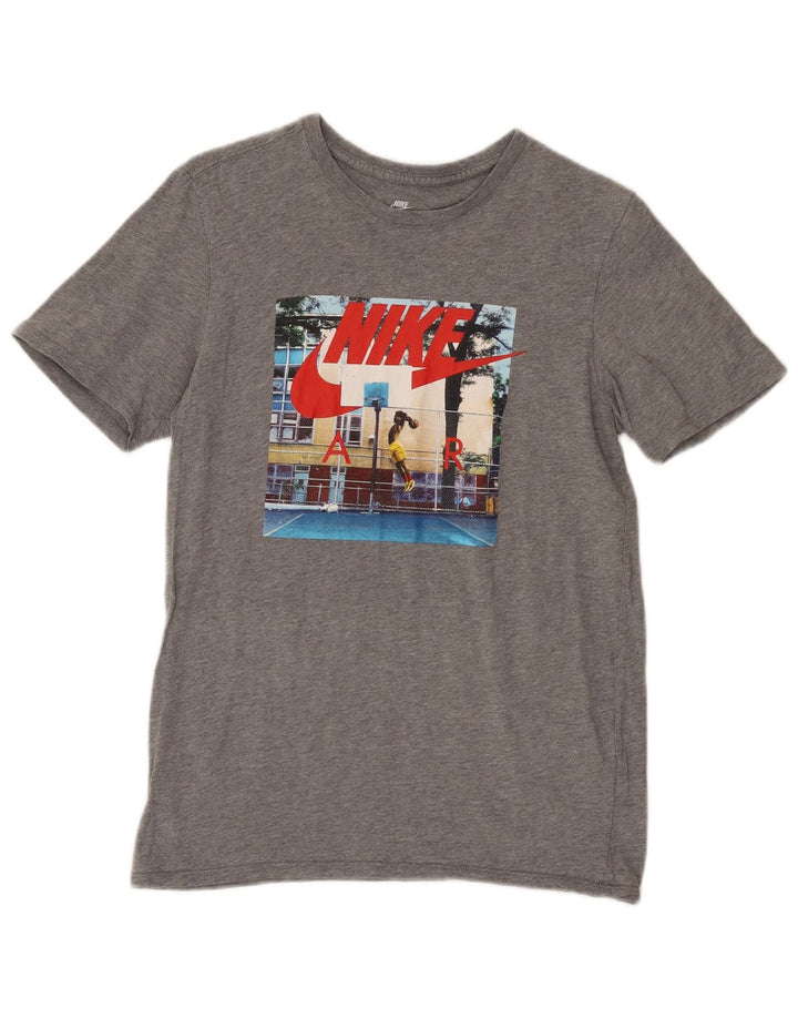 Nike Mens Athletic Cut Graphic T-Shirt Top Small Grey Flecked